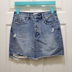 Amuse Society Blue Denim Skirt Sz S